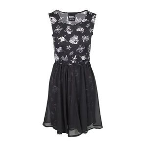 NWOT - Rebel Republic Tattoo Goth Halloween Cocktail Dress. Small.